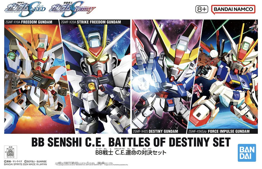 Bandai | BB Senshi C.E. Fateful Confrontation Set | Mobile Suit Gundam (8cm)