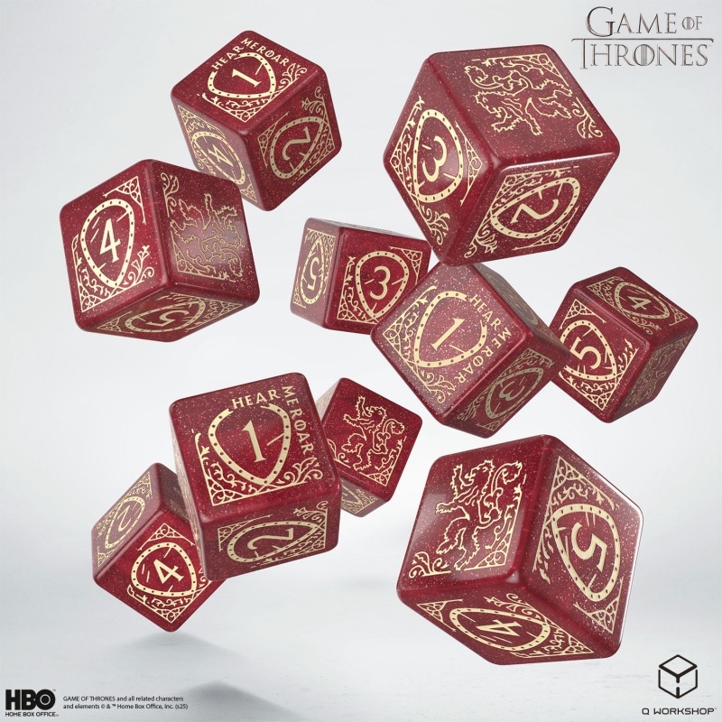 Q Workshop | Lannister | Game Of Thrones 10xD6 Dice Set