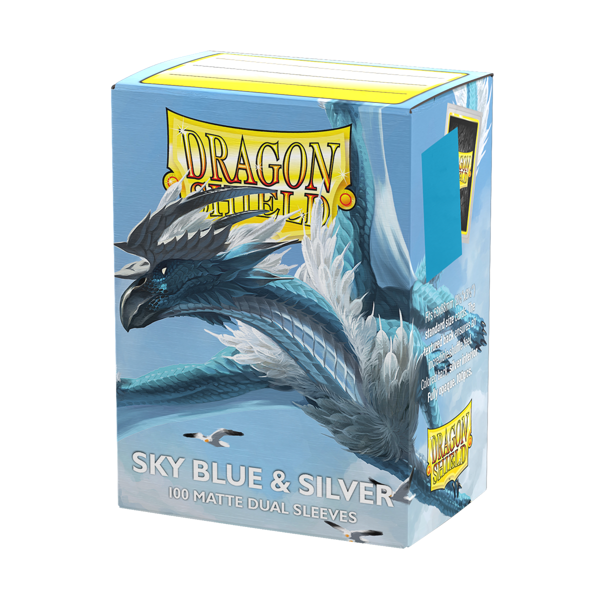 Dragon Shield | Sky Blue & Silver | Matte Dual Sleeves Standard Size