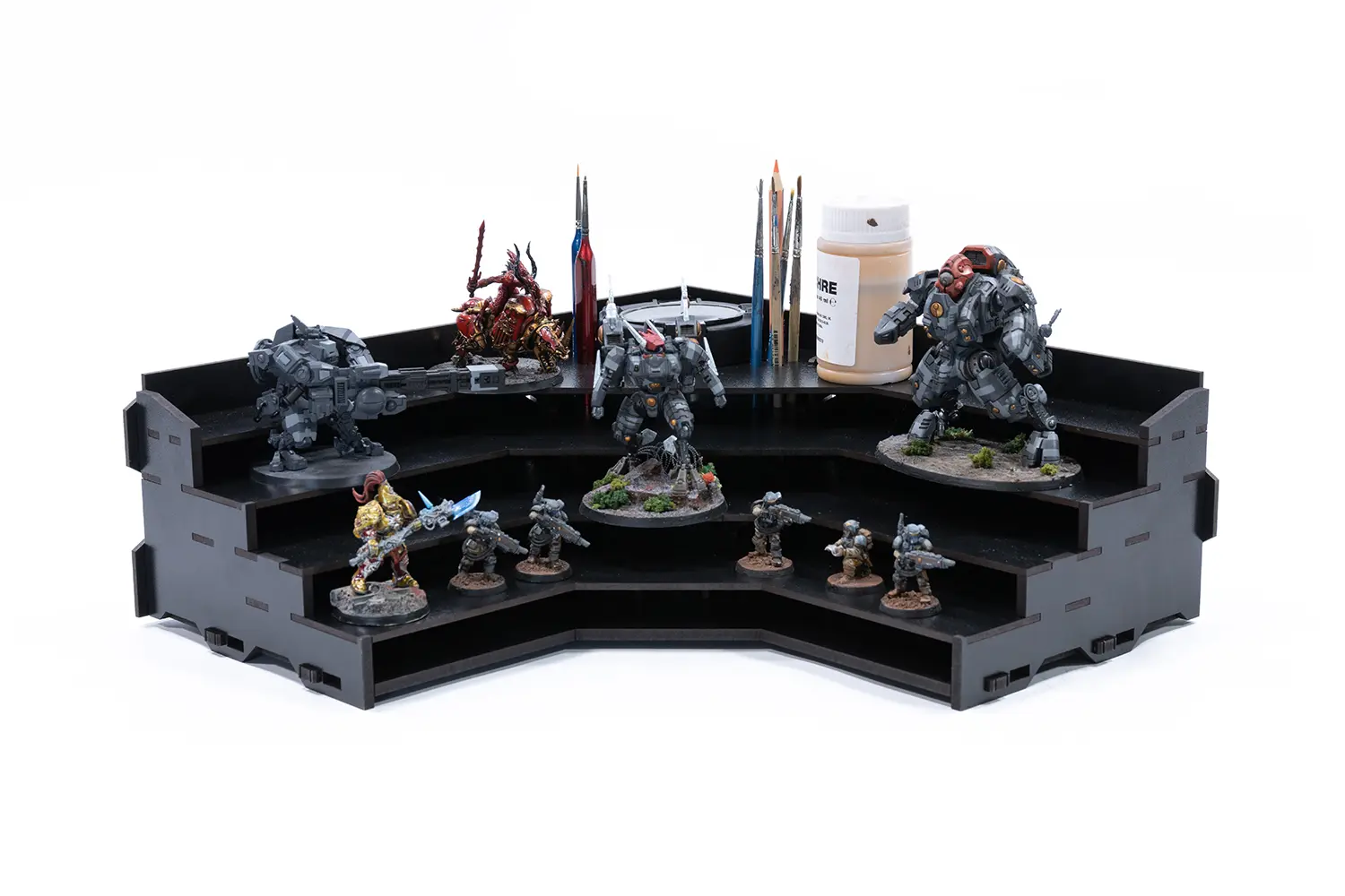 Kraken Wargames | Eck Farbregal Top (Tribüne) | Black Rack