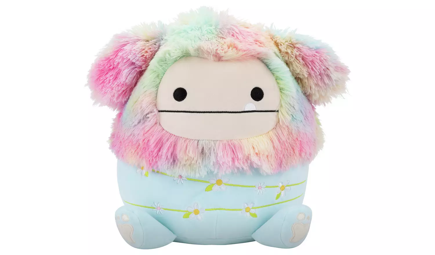 Jazwares | Squishmallows Zozo Rainbow And Blue Bigfoot Wrapped with Flower Stems | 30cm Medium Plush
