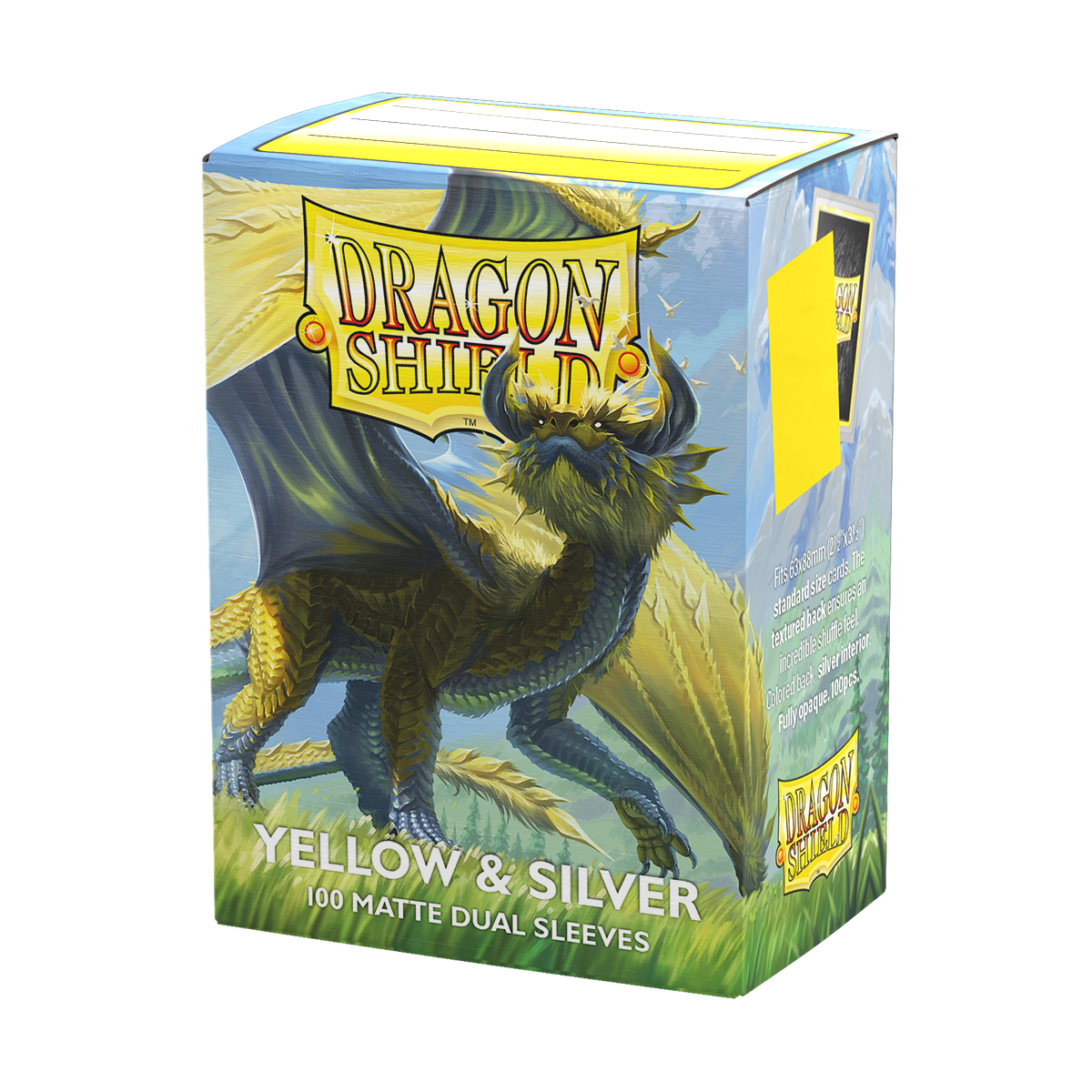 Dragon Shield | Yellow & Silver | Matte Dual Sleeves Standard Size