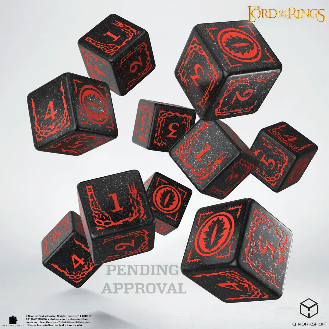 Q Workshop | Mordor | The Lord Of The Rings 10 × D6 Dice Set