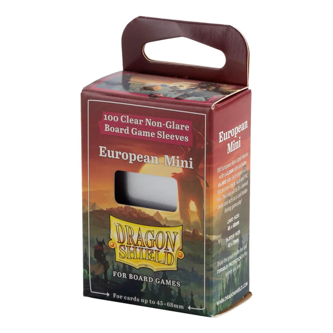 Dragon Shield: European Mini - Clear/Non-Glare - Board Game Sleeves