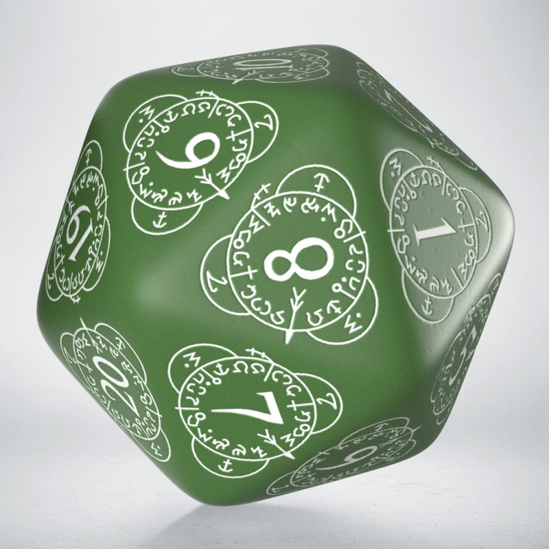 Q Workshop | Green & White | D20 Level Counter Die