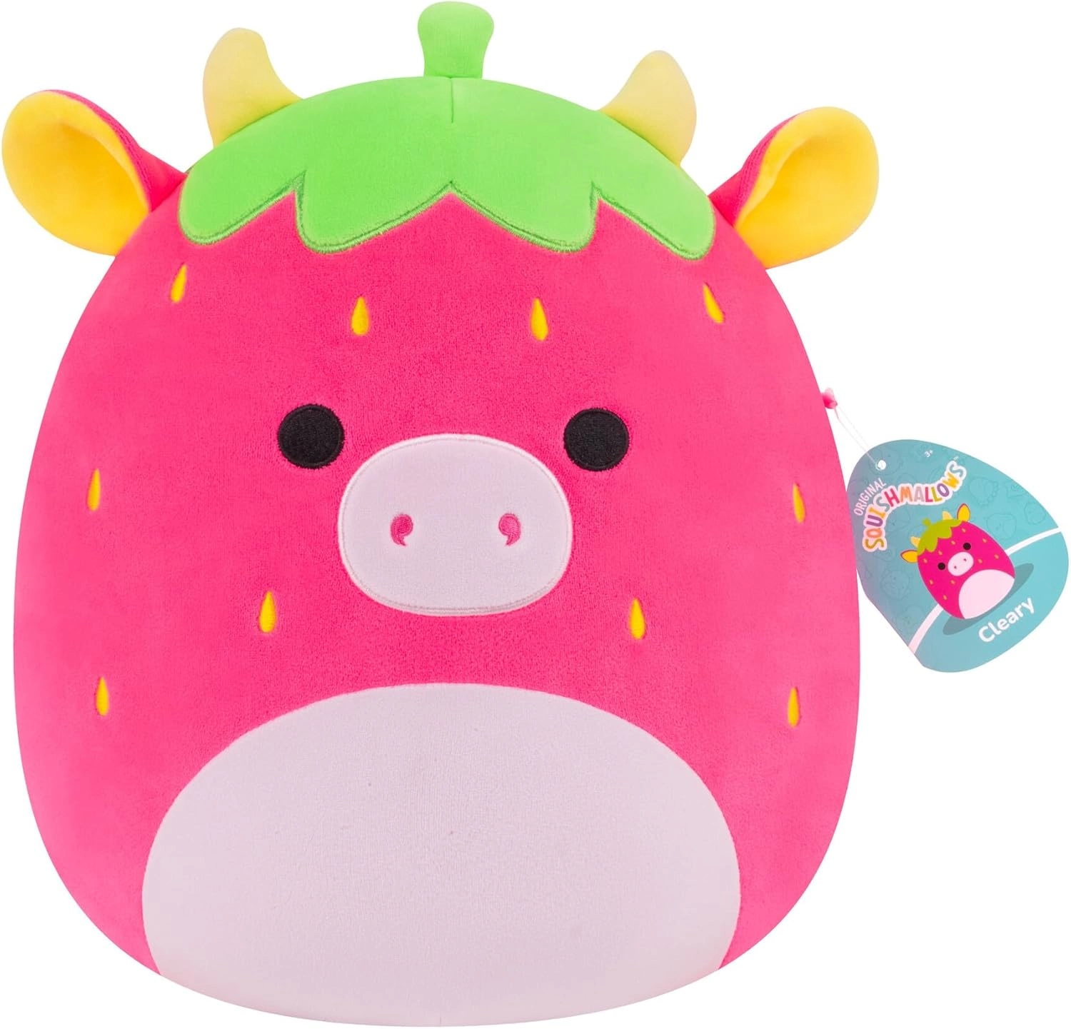 Jazwares | Squishmallows Cleary - Hot Pink Strawberry Cow | 30cm Medium Plush