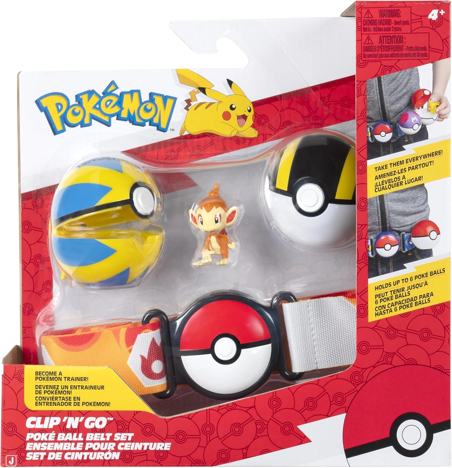 Pokémon | Panflam mit Flottball & Hyperball | Clip 'N' Go Poke Ball Gürtel Set