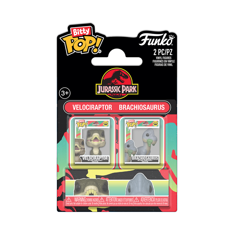 Bitty POP! 2 Pack | Velociraptor & Brachiosaurus | Jurassic Park