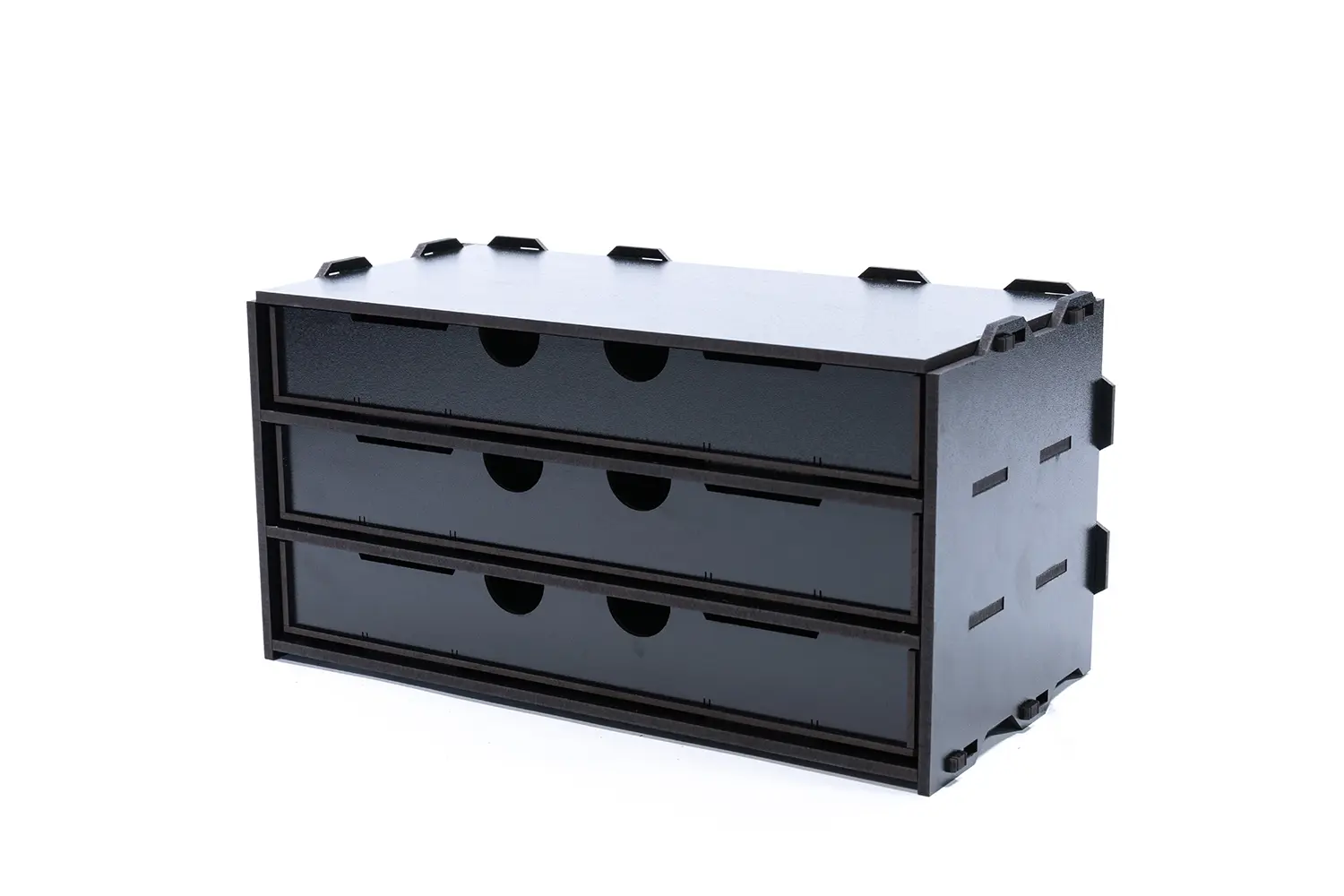 Kraken Wargames | Schrank 3 lange Schubladen | Black Rack