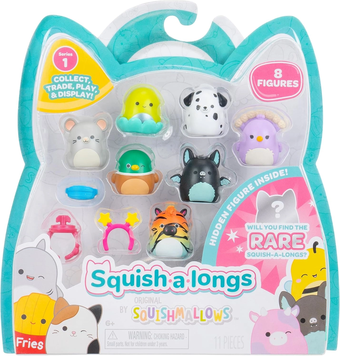 Jazwares | Squish-a-Longs Mini-Squish & Zubehör Wave 1 | Mini-Squish 8er-Pack Style 4