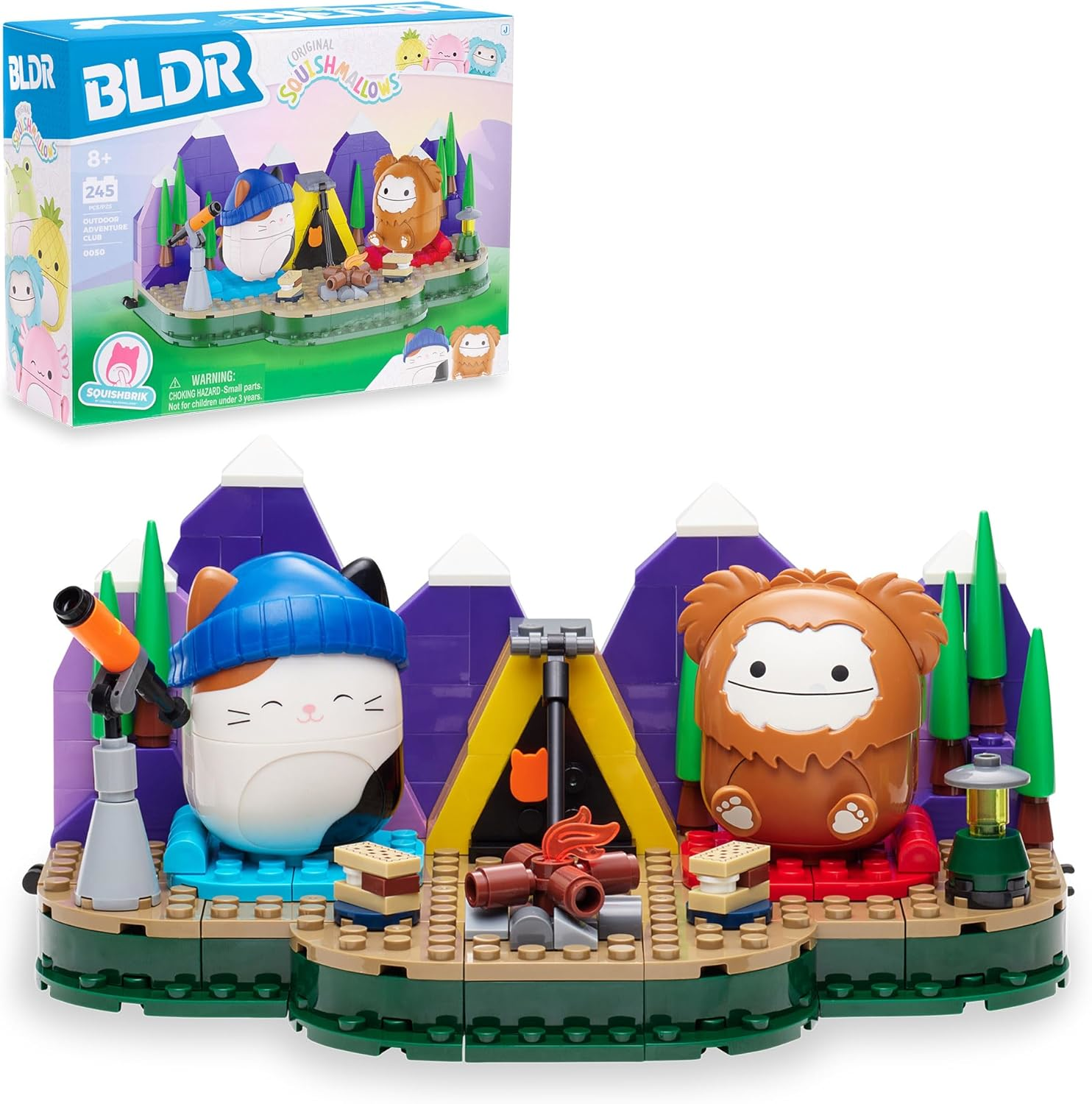 Squishmallows | BLDR Building Set | Campout With Cam and Benny (INTL)