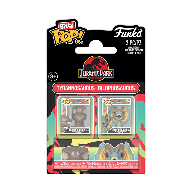 Bitty POP! 2 Pack | Tyrannosaurus Fossil & Dilophosaurus | Jurassic Park