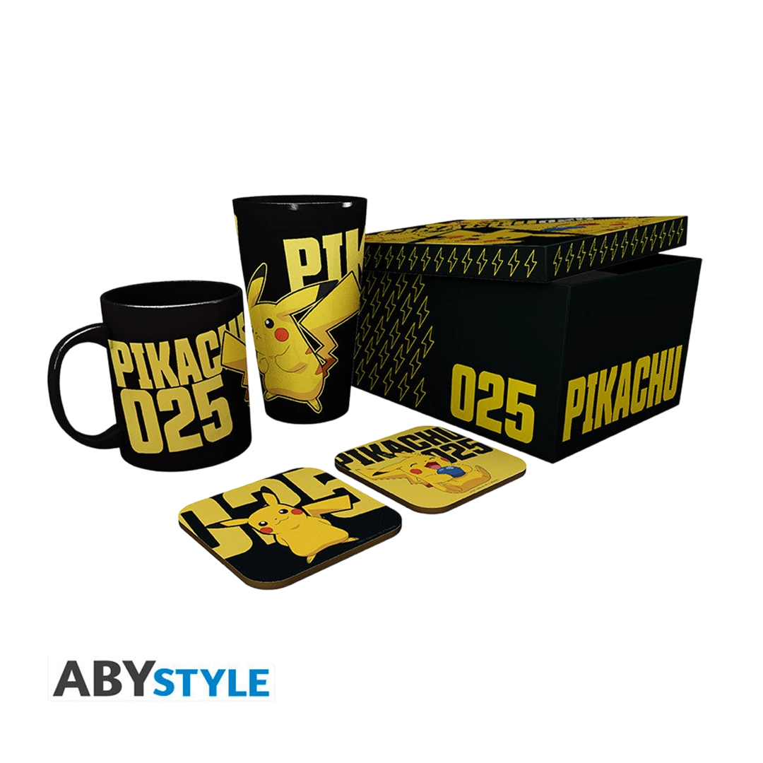 Abysse: Pokémon Glow in the Dark Geschenkset – XXL-Glas, Tasse & 2 Untersetzer
