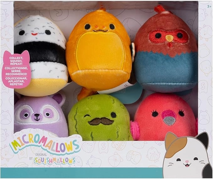 Jazwares | Squishmallows Micromallows: Charles, Onel, Mo, Cookie, Reed & Layla | 6er Set Plush (6cm)