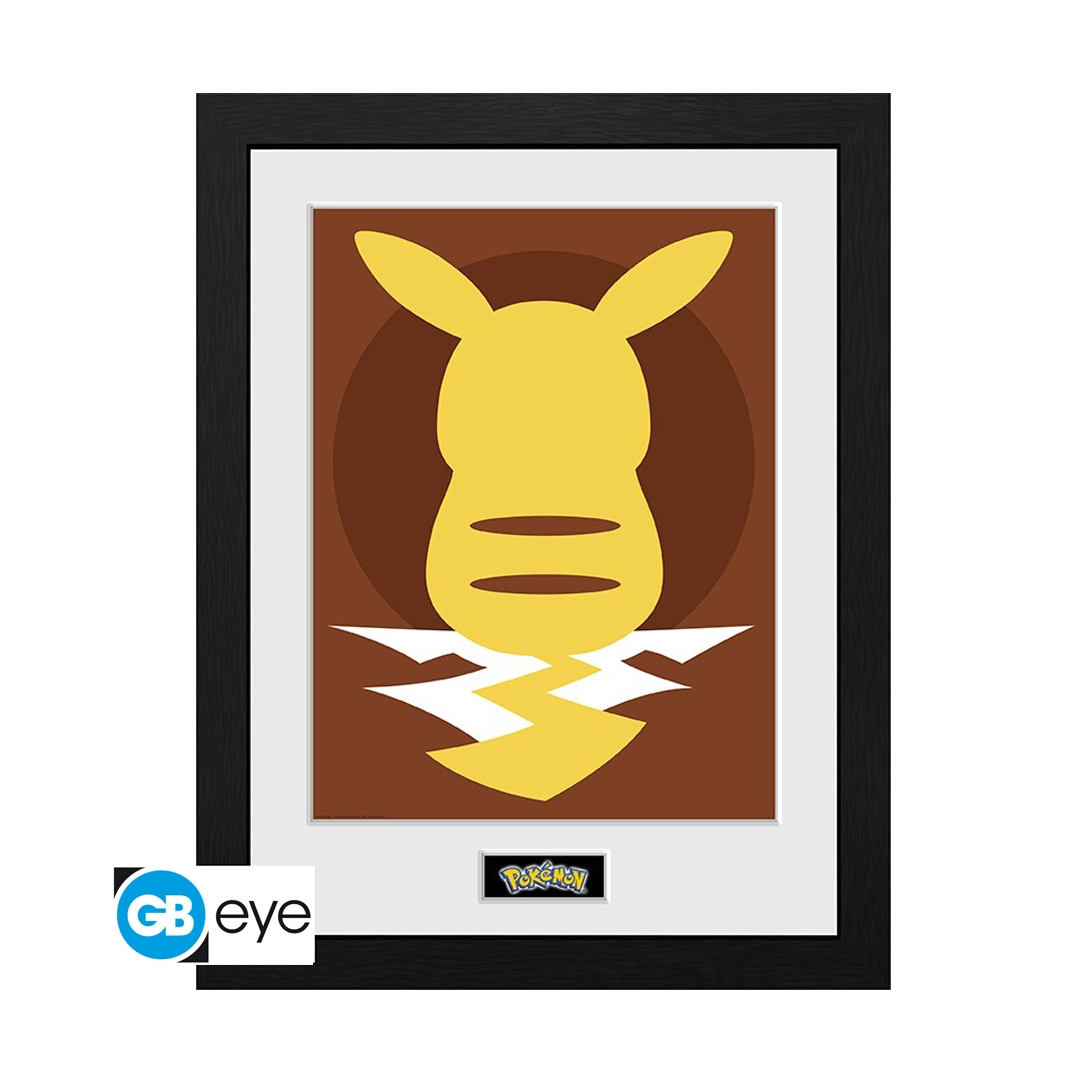Abysse: Pokémon Pikachu Silhouette „25 Jahre“ - Gerahmtes Bild 30x40 cm