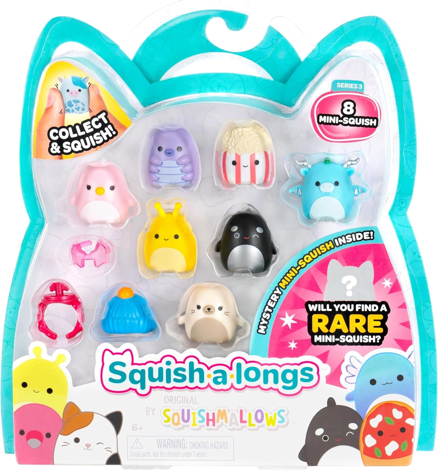Jazwares | Squish-a-Longs Mini-Squish & Zubehör Wave 3 | Mini-Squish 8er-Pack Style 2