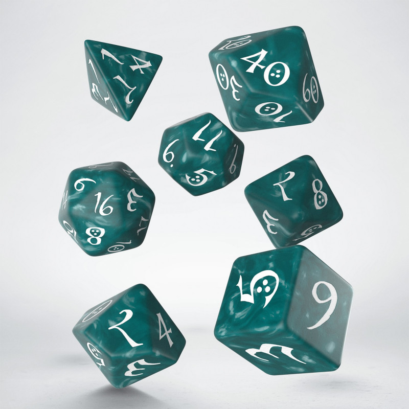 Q Workshop | Stormy & White | Classic RPG Dice Set