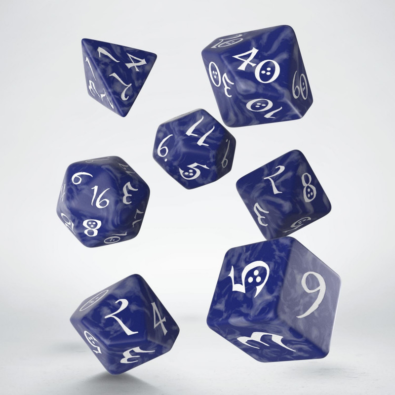 Q Workshop | Cobalt & White | Classic RPG Dice Set