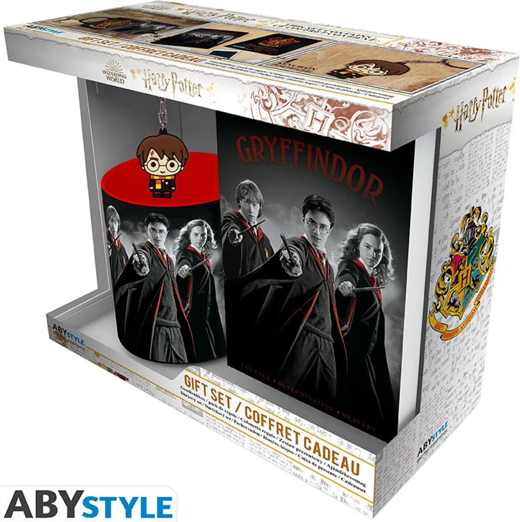 Harry Potter | Harry, Ron & Hermine | Gift Set (Mug (320ml), Keychain & A6 Notebook)