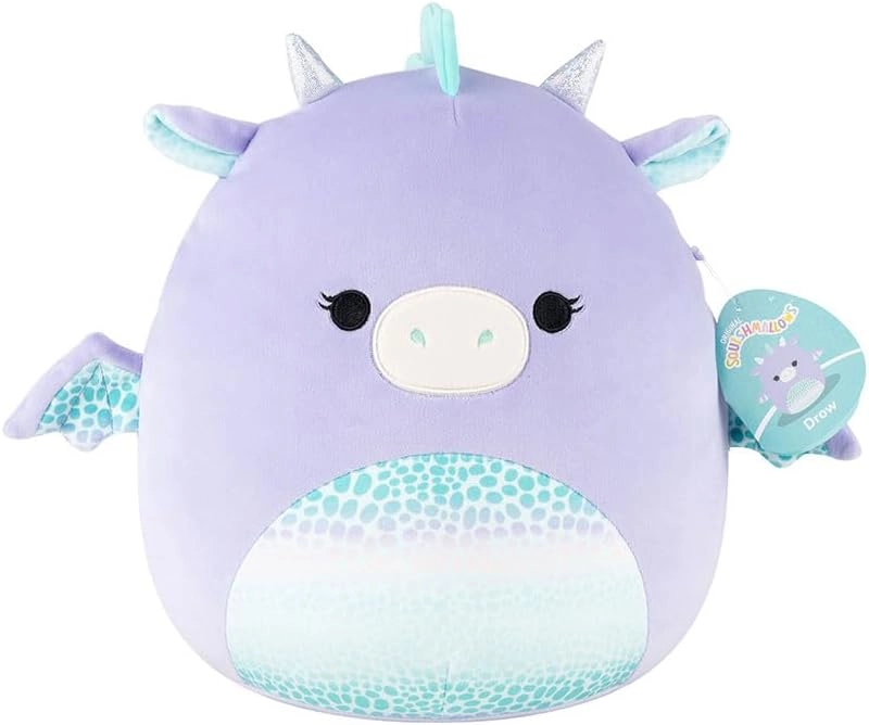 Jazwares | Squishmallows Drow - Purple Dragon withTeal Scaled Belly | 30cm Medium Plush