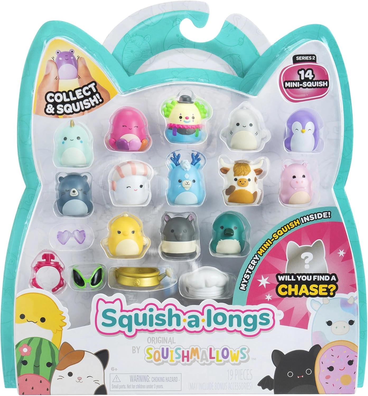 Jazwares | Squish-a-Longs Mini-Squish & Zubehör Wave 1 | Mini-Squish 14er-Pack