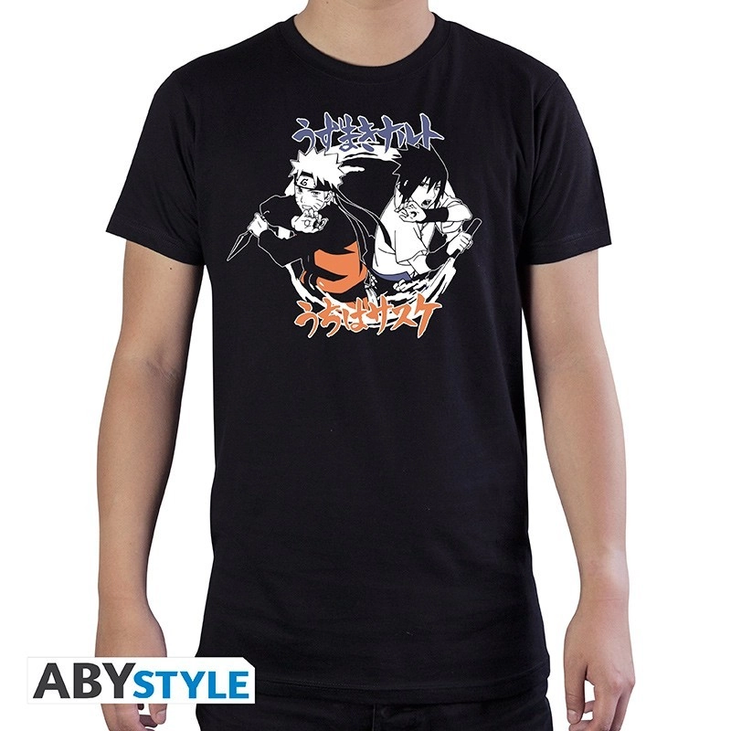 Abysse: Naruto Shippuden - Basic T-Shirt Herren (XXL) - Naruto & Sasuke