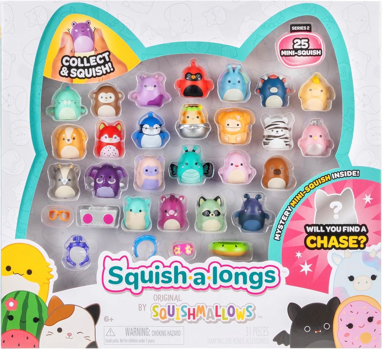 Jazwares | Squish-a-Longs Mini-Squish & Zubehör Wave 1 | Mini-Squish 25er-Pack