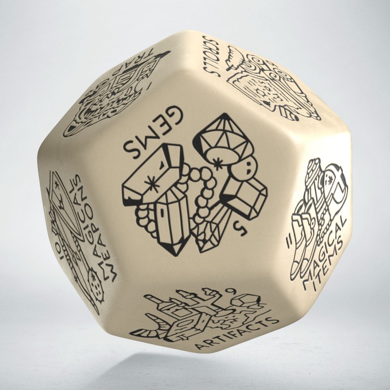 Q Workshop | Beige & Black | Treasure Generator Die