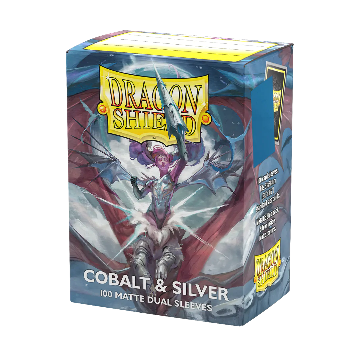 Dragon Shield: Cobalt/Silver - Dual Matte - Standard Size (100 Sleeves)