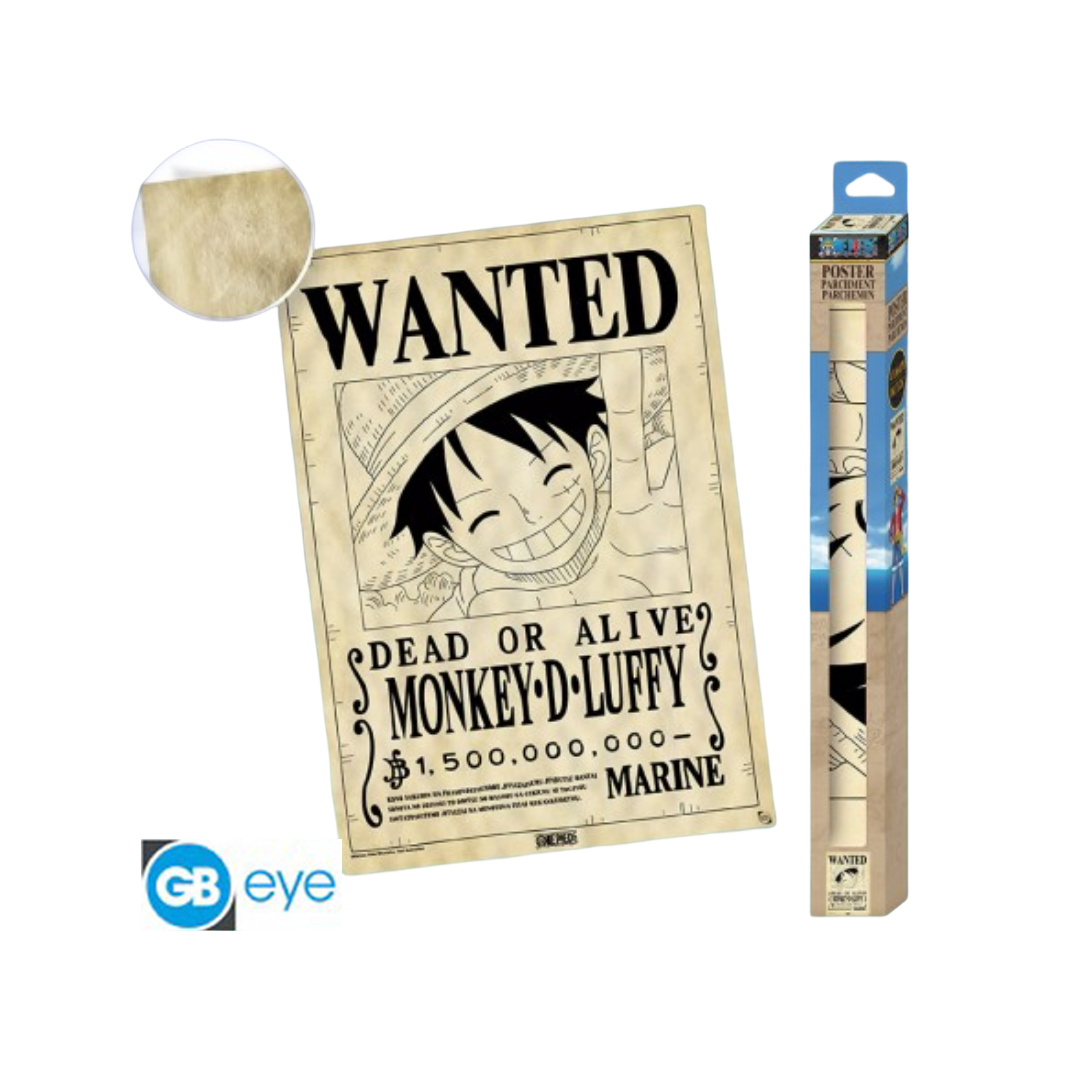 Abysse: One Piece Parchment Poster - Wanted Luffy