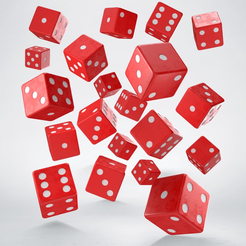 Q Workshop | Red & White | Full Pack Of D6s