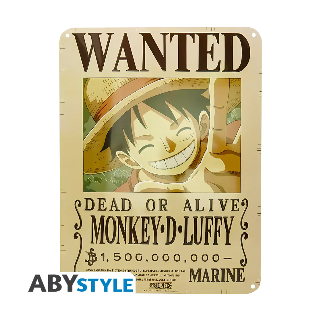 Abysse: One Piece Metall Platte Wanted Luffy - New World (28x38cm)
