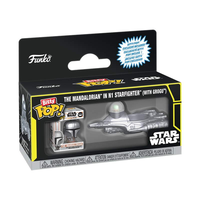 Bitty Pop! Rides | The Mandalorian in N1 Starfighter (with Grogu) | Star Wars