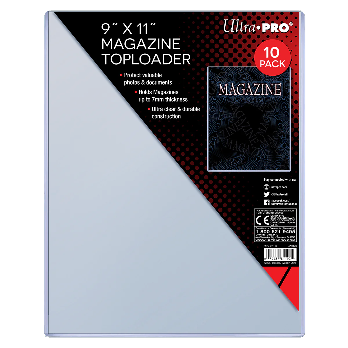 Ultra Pro | 9" x 11" Thick Magazine | Toploader (10ct)