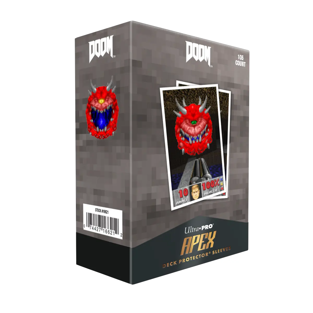 Ultra Pro - 105ct Apex Deck Protector Sleeves Cacodemon for Bethesda - Doom