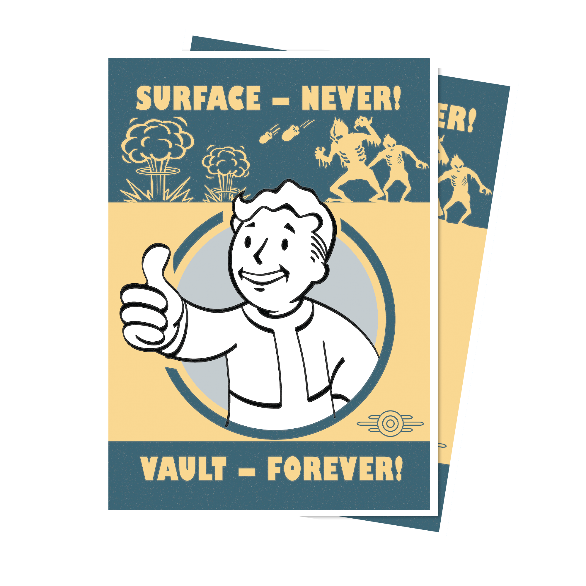 Ultra Pro | Fallout |  Vault Boy - Surface - Never! Vault - Forever! 105ct APEX DECK PROTECTOR Sleeves