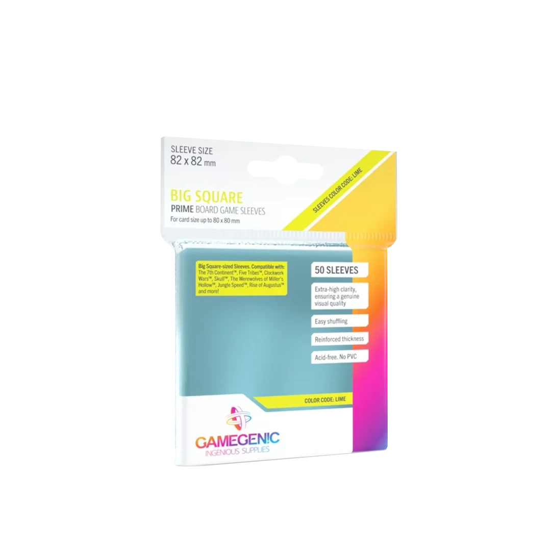 Gamegenic | Prime Board Game Sleeves |Lime 82x82mm (50pc)