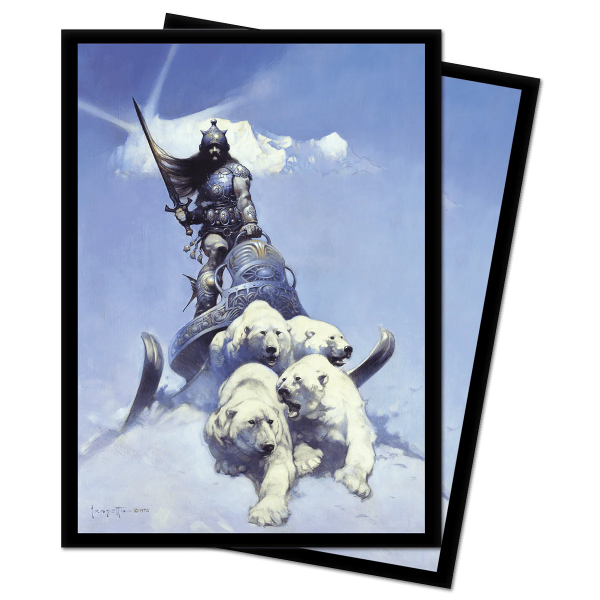Ultra Pro: Silver Warrior Standard Size Deck Protector Sleeves by Frank Frazetta - 100ct