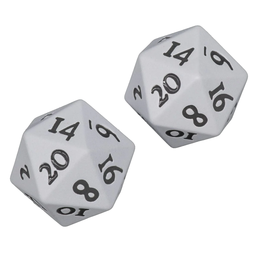 Ultra Pro: Vivid Heavy Metal D20 Dice Set - 2ct White
