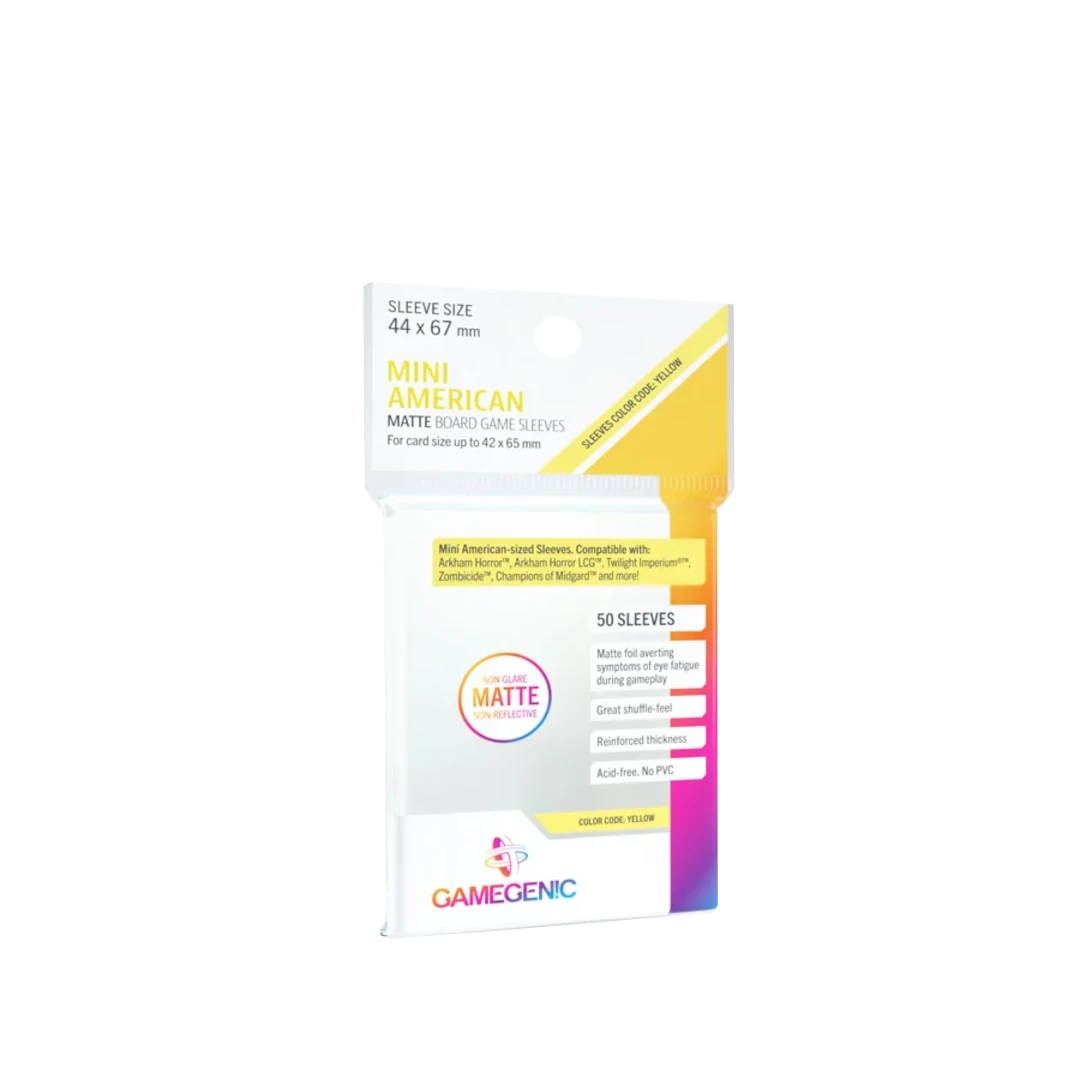 Gamegenic | Matte Board Game Sleeves | Yellow 44x67mm (50pc)