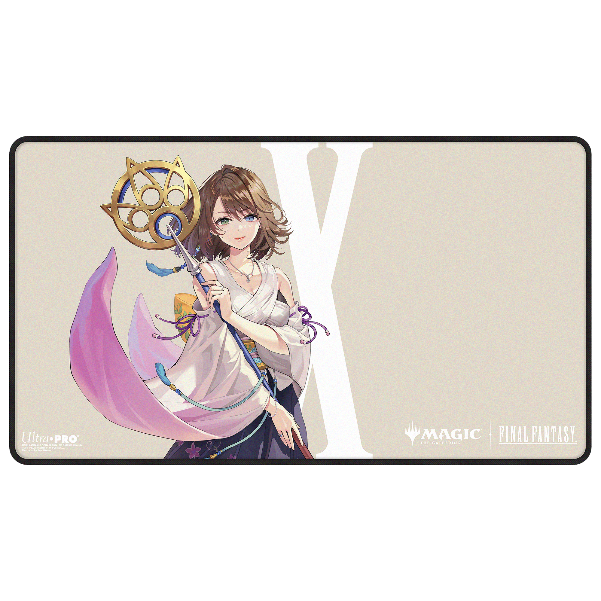 Ultra Pro | MTG - FINAL FANTASY - Yuna, Grand Summoner | Black-Stitched Playmat