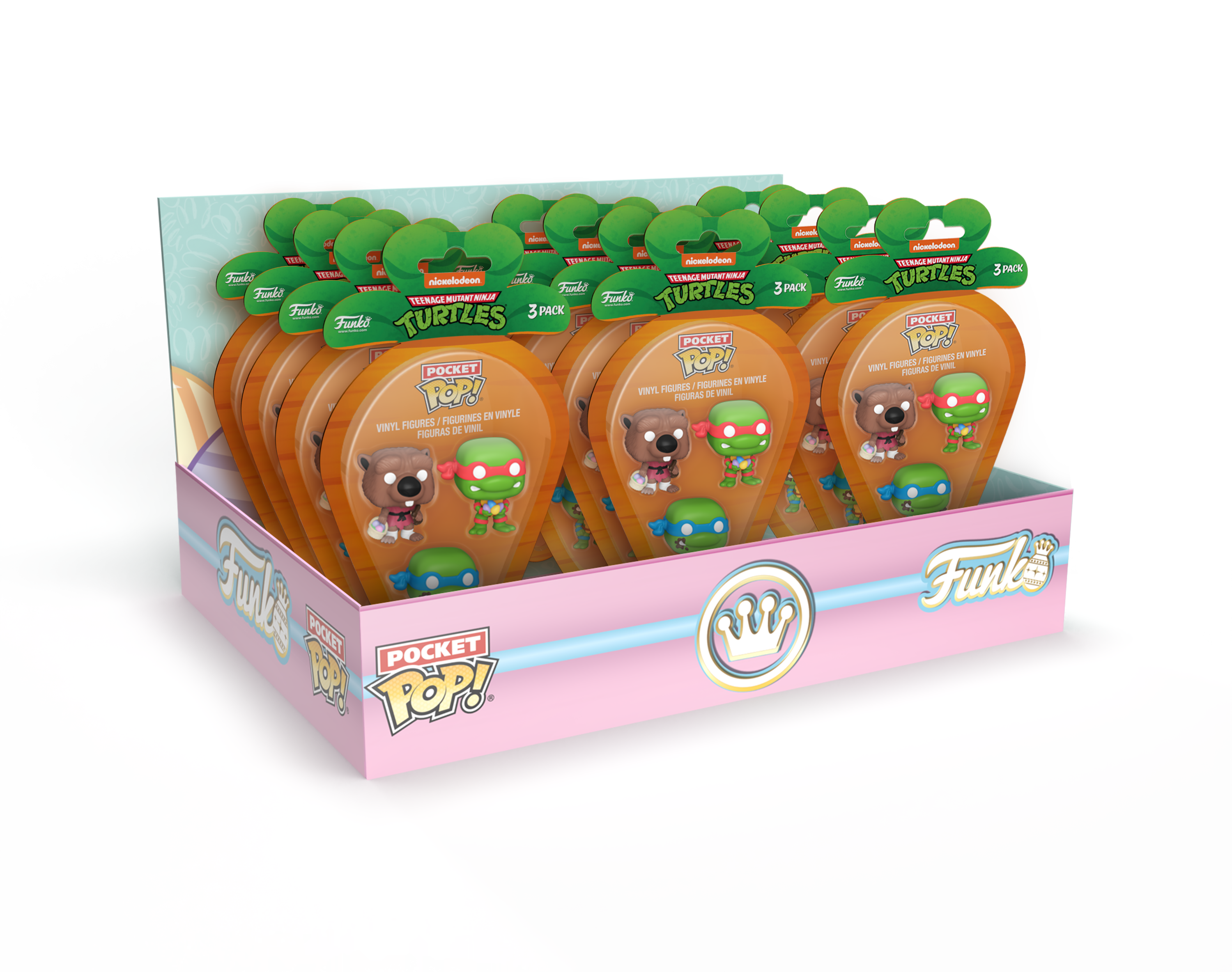 Pocket POP: Splinter, Leonardo & Raphael Carrot Pocket 3PK - Teenage Mutant Ninja Turtles