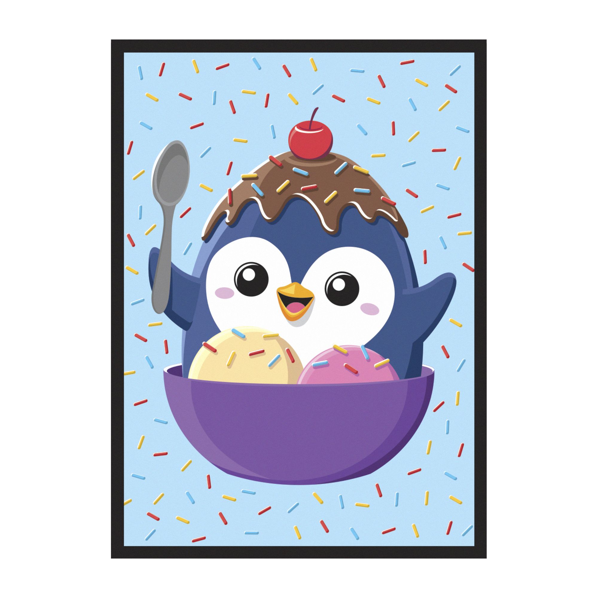 Ultra Pro | Ice Cream Penguin | Double-Matte White Core Sleeves (50 Stk.)