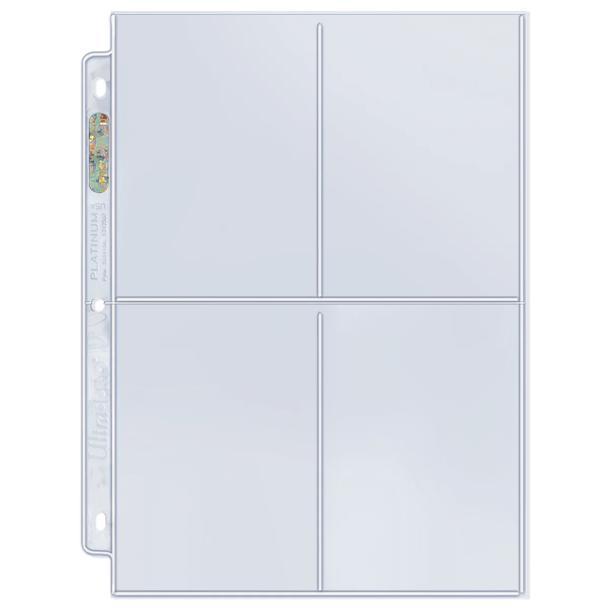 Ultra Pro: 4-Pocket Platinum Page - 3-1/2" X 5-1/4" Pockets