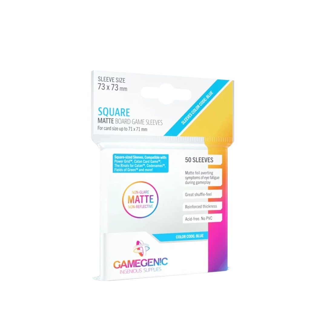 Gamegenic | Matte Board Game Sleeves | Blue 73x73mm (50pc)