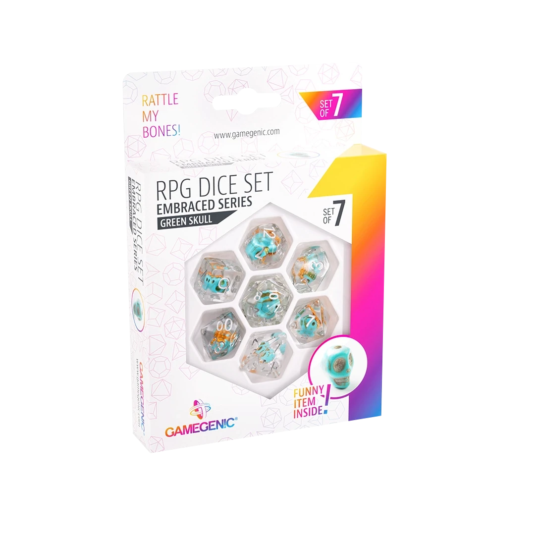 Gamegenic | RPG Dice Set | Embraced Series Green Skull