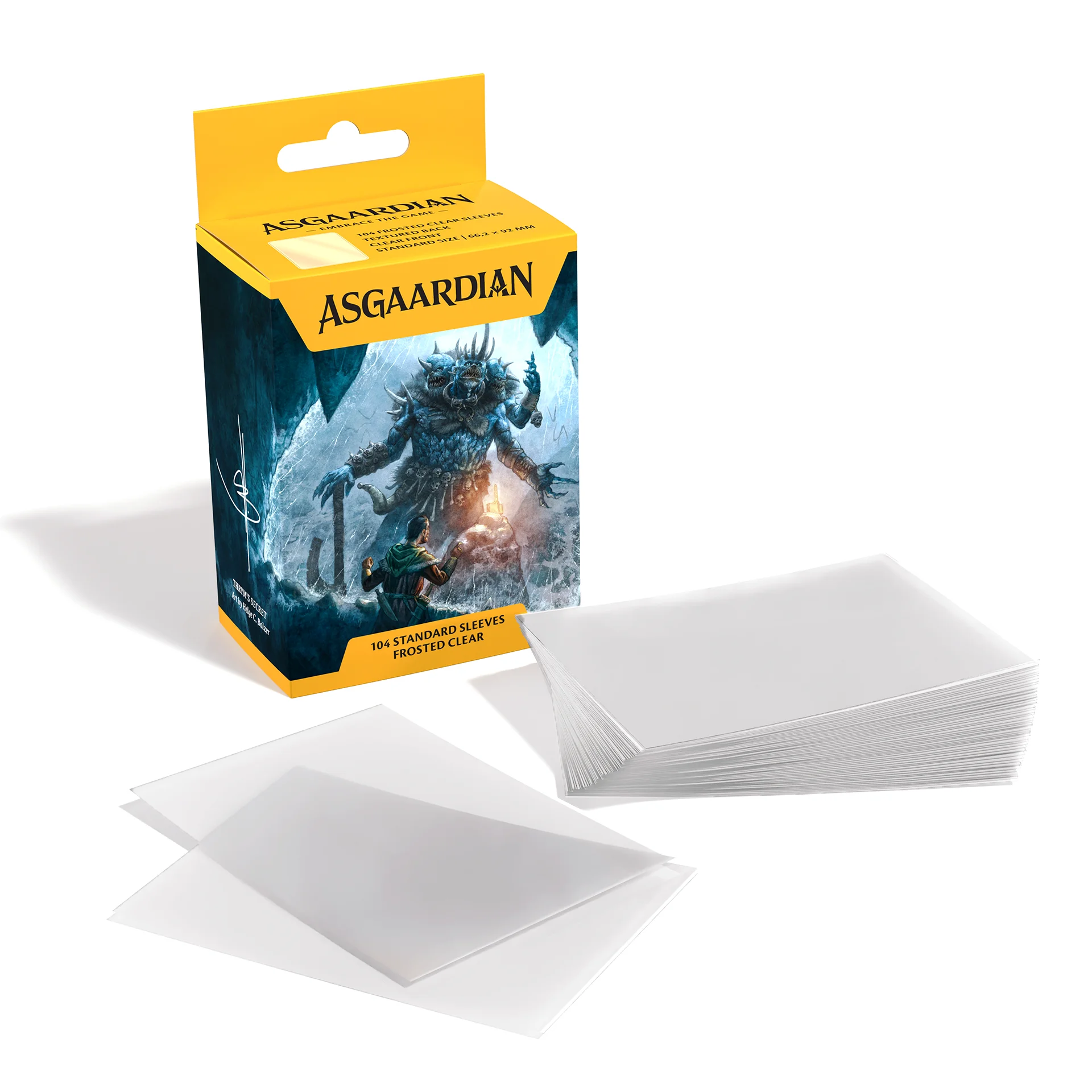 Asgaardian Aps | Frosted Clear | 104 Standard Sleeves