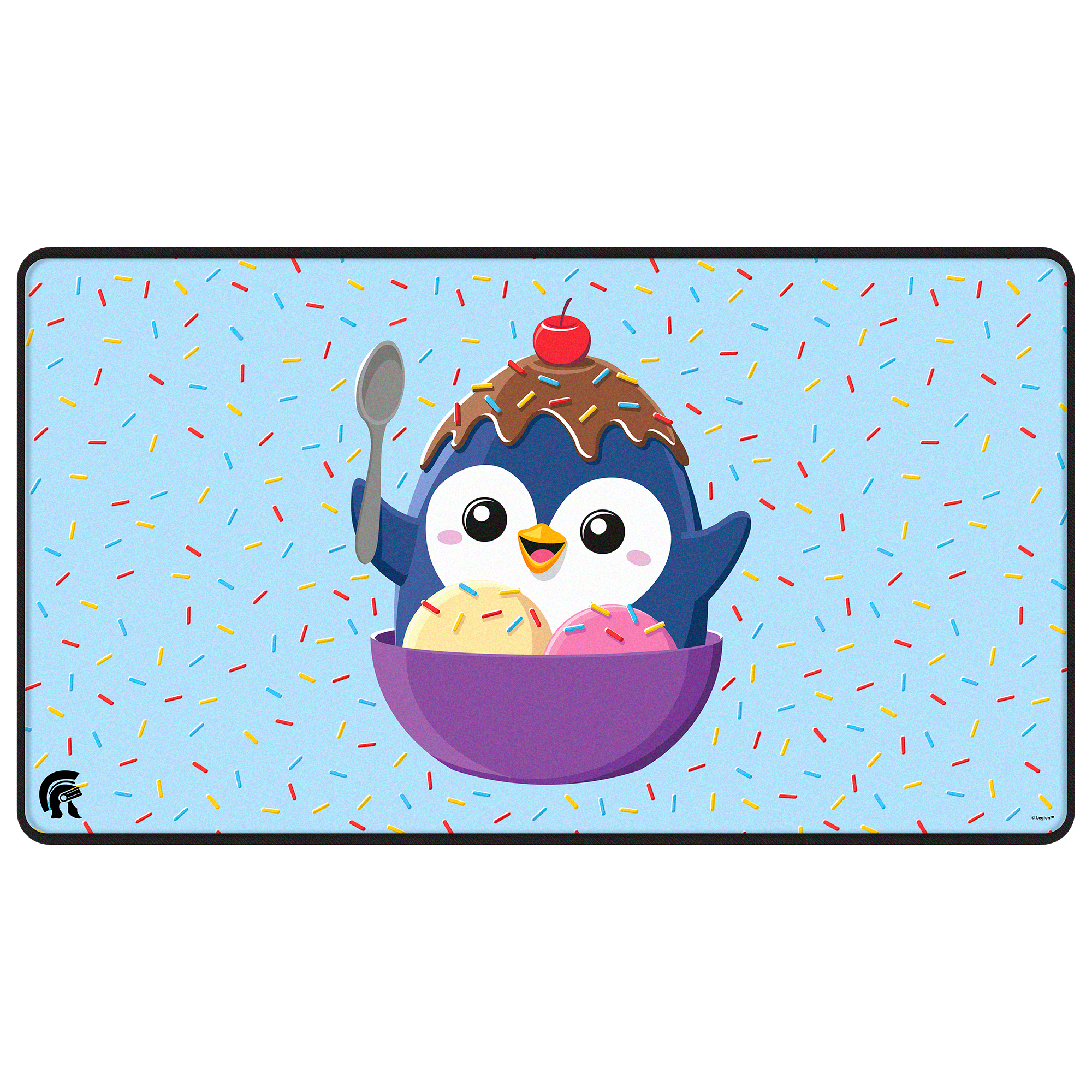 Ultra Pro | Ice Cream Penguin | Black Stitched-edge Playmat